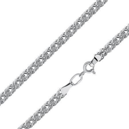 Серебряный браслет Тройной ромб с родированием