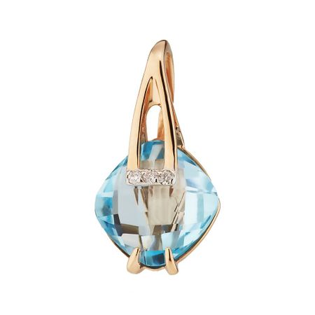 Золотая подвеска с топазом Sky и бриллиантами