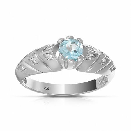 Кольцо из серебра с топазом и фианитами