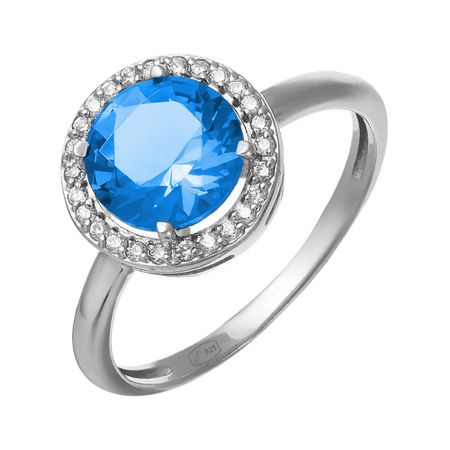 Серебряное кольцо с ювелирным стеклом и фианитами серебряное кольцо с корундом и ювелирном стеклом с фианитами