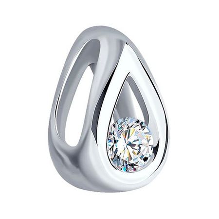 Золотая подвеска с бриллиантом и родированием