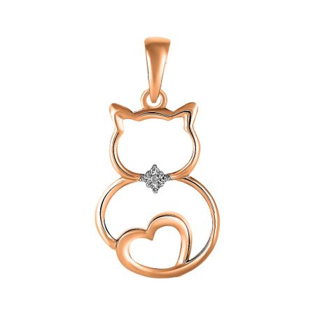 Золотая подвеска Кошка с бриллиантами миниатюрная кошка из смолы moonbiffy