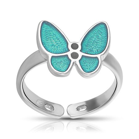 Кольцо детское Бабочка из серебра с эмалью открытка 3d бабочка moonbiffy