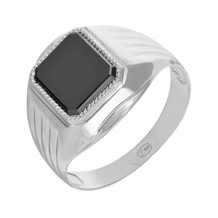 Кольцо-печатка из серебра с фианитом moonswoon кольцо печатка silver forget me not ring –