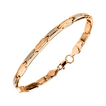 Золотой браслет Ролекс с фианитами и родированием