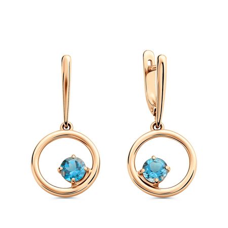 Золотые серьги с London топазами