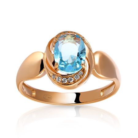 Кольцо из серебра с ювелирным кристаллом и фианитами