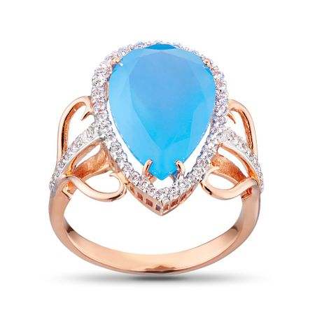 Кольцо из золота с ониксом и фианитами