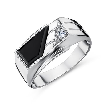 Серебряная печатка с фианитом