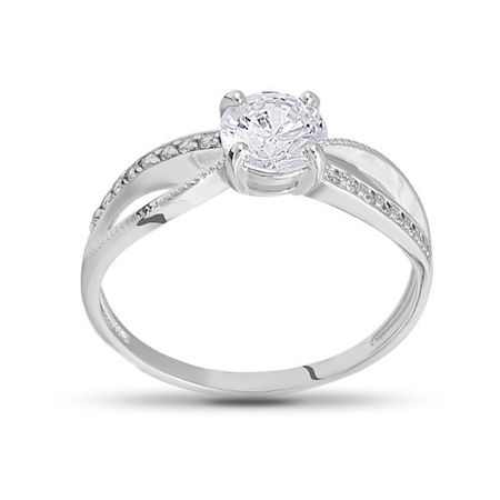 Кольцо из серебра с кристаллами SWAROVSKI и фианитами