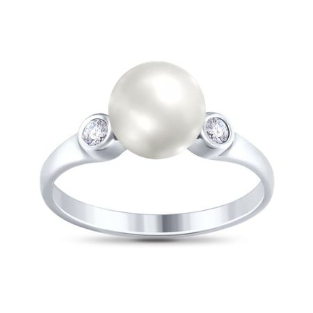 Кольцо SOKOLOV из серебра с жемчугом и фианитами