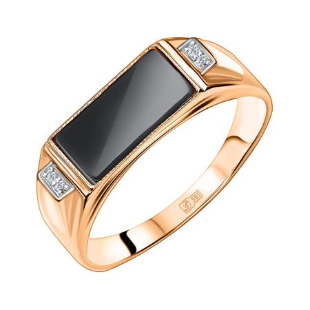 Золотое кольцо-печатка с агатом и бриллиантами moonswoon кольцо печатка silver forget me not ring –