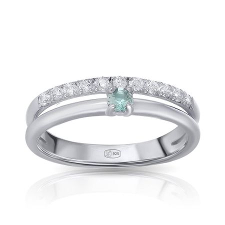 Кольцо из серебра с топазом и фианитами