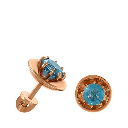 Золотые серьги с топазами Swiss