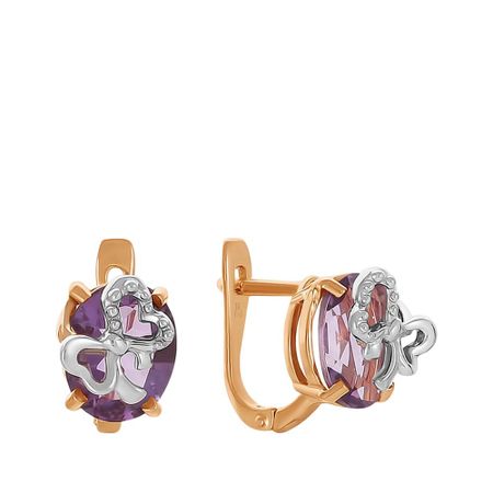 Золотые серьги с аметистами