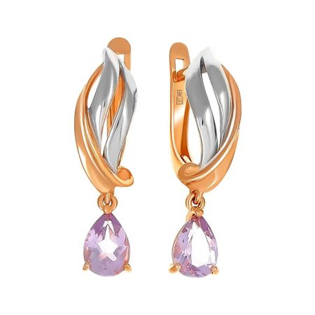 Серьги из золота с аметистами