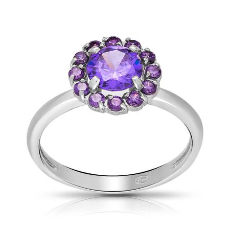 Серебряное кольцо с ювелирным стеклом серебряное кольцо с корундом и ювелирном стеклом с фианитами