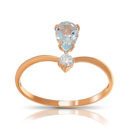 Кольцо TALANT из золота с топазом и фианитом