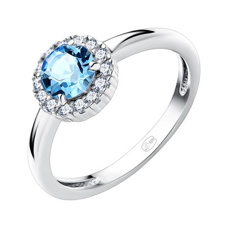 Серебряное кольцо с ювелирным стеклом и фианитами с родированием серебряное кольцо с корундом и ювелирном стеклом с фианитами