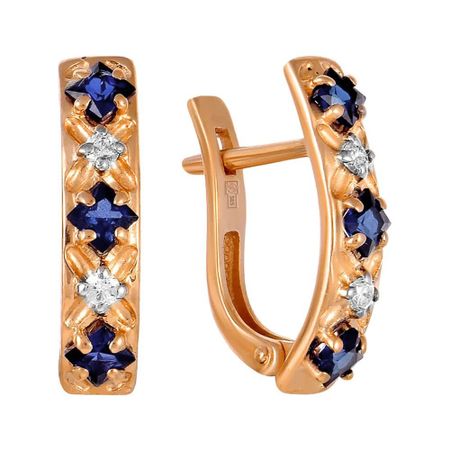 Серьги TALANT из золота с сапфирами и бриллиантами