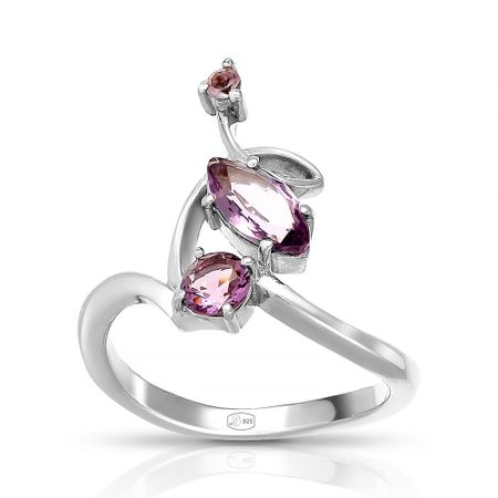 Кольцо из серебра с аметистами