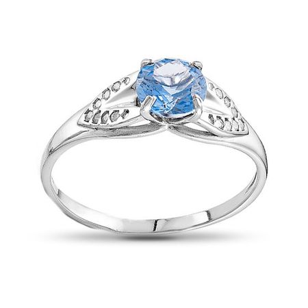 Кольцо из серебра с топазом и фианитами