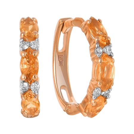 Серьги TALANT из золота с цитринами и фианитами