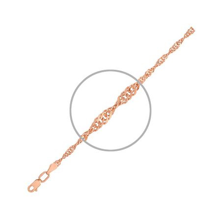 Золотая пустотелая цепочка Сингапур