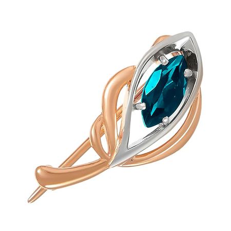 Золотая брошь с London топазом