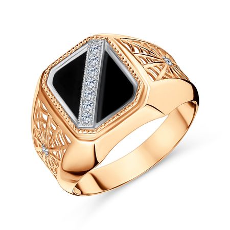 Кольцо-печатка из золота с фианитами moonswoon кольцо печатка silver forget me not ring –