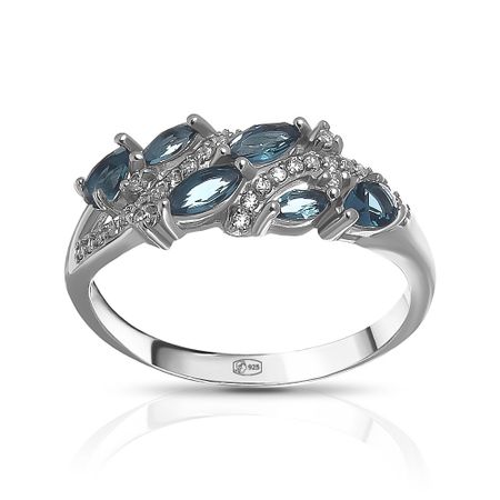 Серебряное кольцо с ювелирным стеклом и фианитами серебряное кольцо с корундом и ювелирном стеклом с фианитами