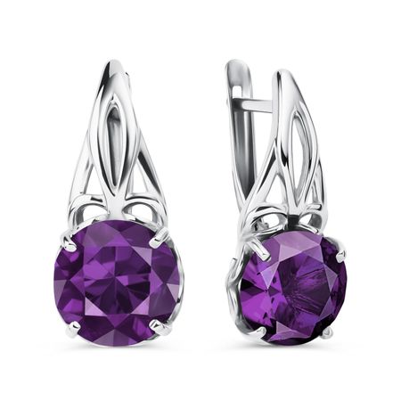 Серебряные серьги с аметистами