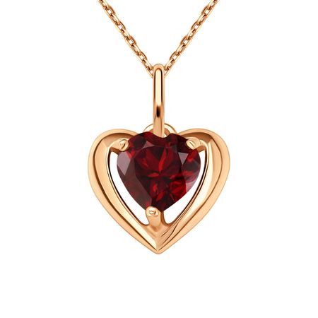 Золотая подвеска Сердце с гранатом подвеска maxijoy сердце с оленями 11 5см красная дерево