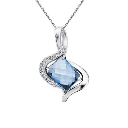 Золотая подвеска с топазом и фианитами