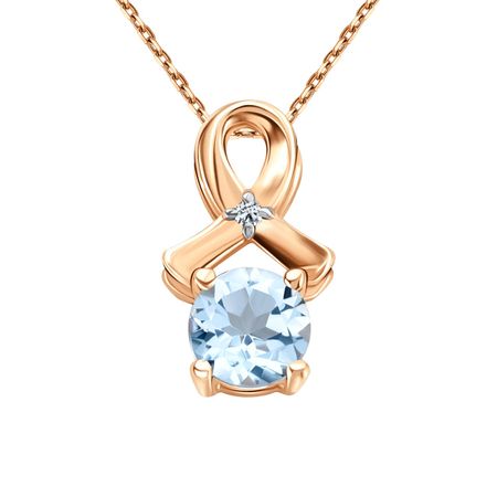 Золотая подвеска с топазом Sky и бриллиантом