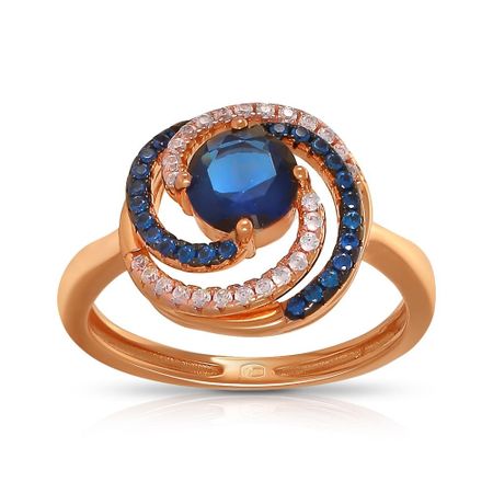 Серебряное кольцо с кварцем и шпинелью с фианитами