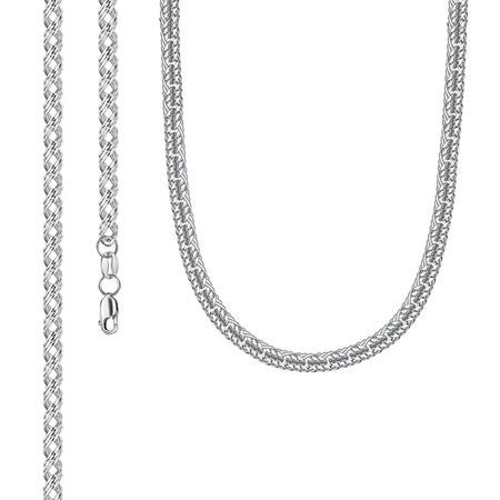 Серебряная цепочка Тройной ромб с алмазной гранью крючок тройной ofelis hantverk