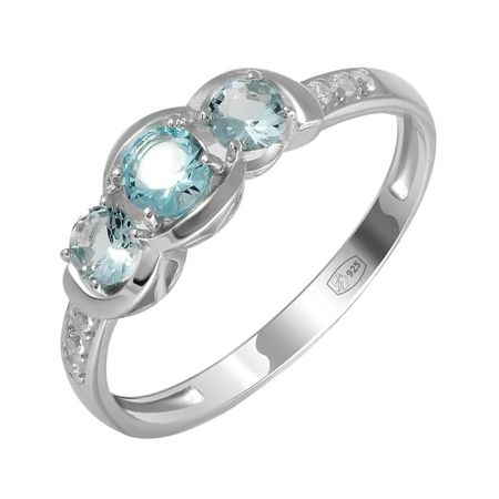 Кольцо из серебра с ювелирными кристаллами и фианитами