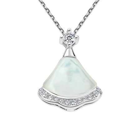 Серебряное колье с лунным камнем и фианитами