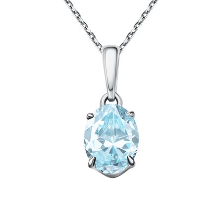 Золотая подвеска с топазом и родированием