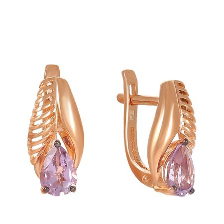 Серьги из золота с аметистами