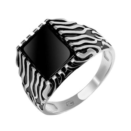 Серебряная печатка с агатом