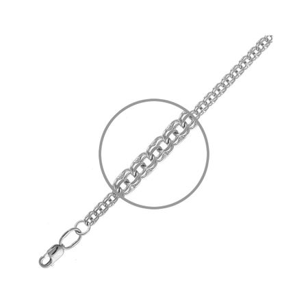 Серебряная цепочка Бисмарк с родированием