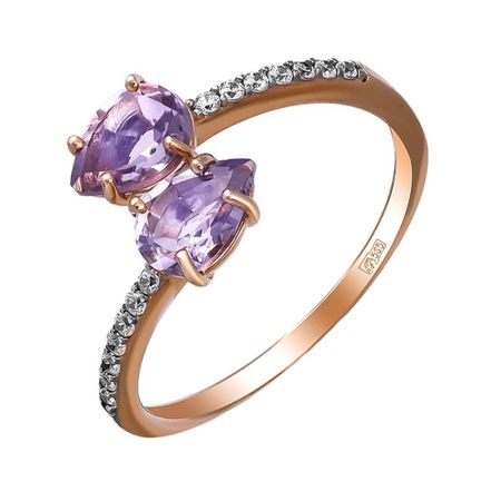 Кольцо TALANT из золота с аметистами и фианитами