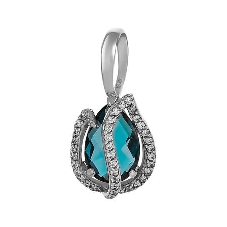 Золотая подвеска с London топазом и фианитами