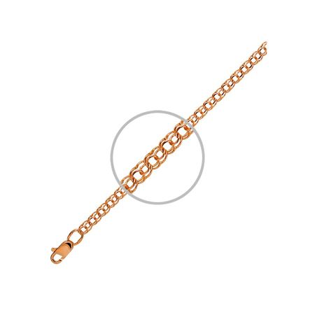 Серебряная цепочка ручного плетения Бисмарк с позолотой