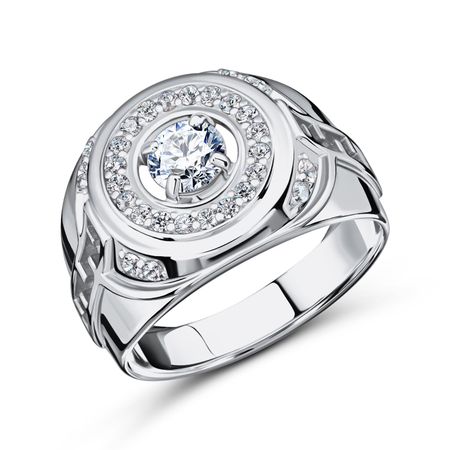 Серебряная печатка с фианитами и родированием коллекционная серебряная монета россия 1898