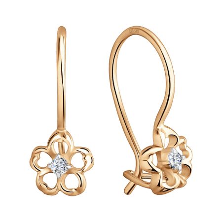 Золотые детские серьги с фианитами колготки детские хох ажурные   128 134