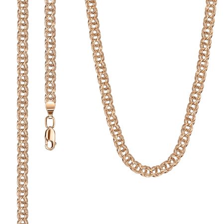 Золотая цепочка ручного плетения Бисмарк с алмазной гранью