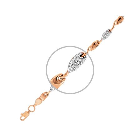 Золотой браслет Ролекс с фианитами и родированием